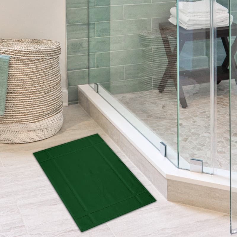 Bath Mat Pure Cotton 1350 GSM Soft Bath Mat by Ample Decor- 1 Pc - 24" X 17" - Green