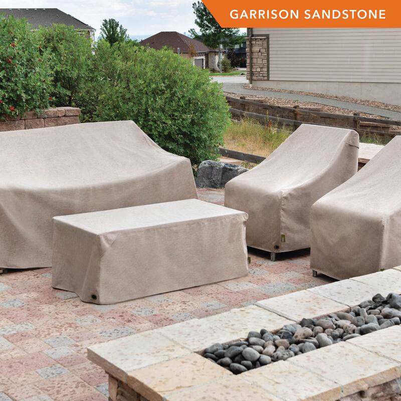 Modern Leisure Garrison Patio Loveseat Cover, Waterproof, Large, 76"L X 38"W X 38.25"H, Sandstone - 76" x 38" x 38.25"