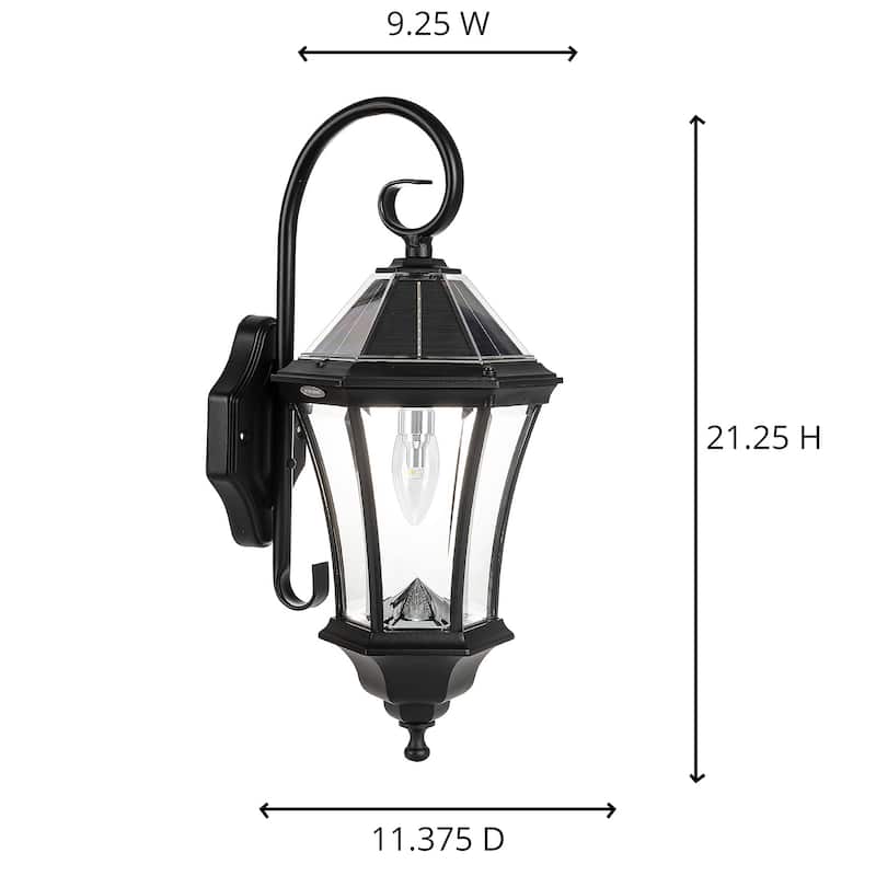 Victorian Black 150 LM Solar Wall Sconce Lantern with Morph Technology