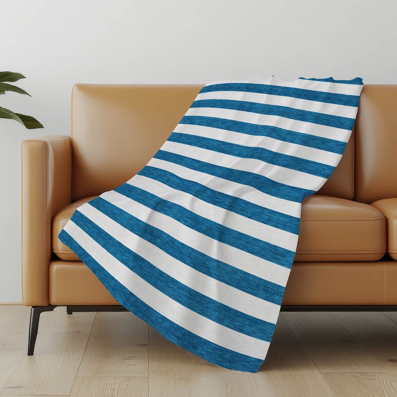 Premium Machine Washable Modern Stripes Sherpa Throw Blanket