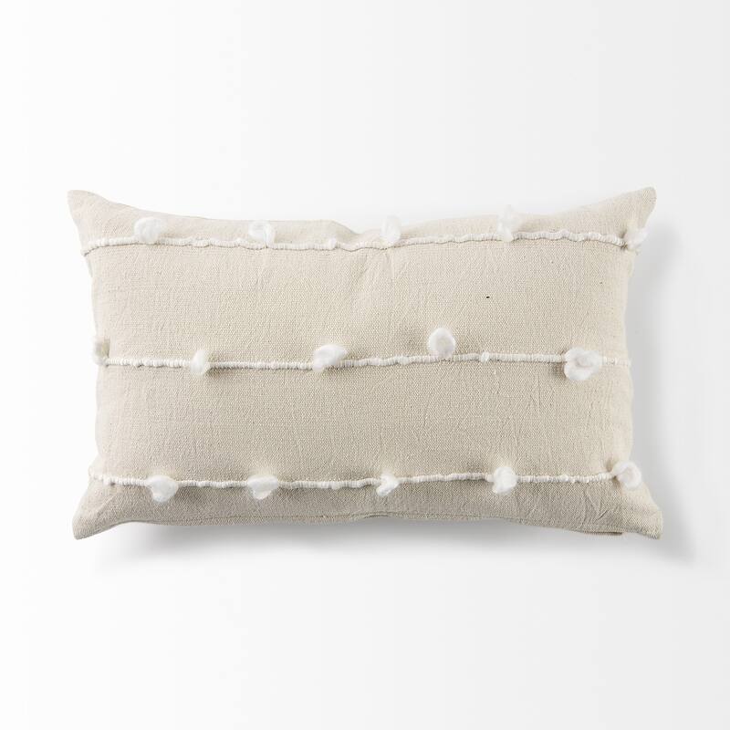 Clouds on Cream Canvas Pillow Cover