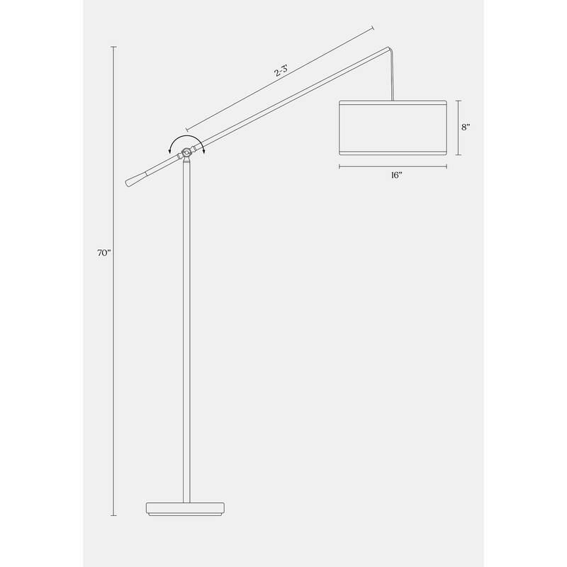 Brightech Hudson 2 70 in. Oil Brushed Bronze Modern Height Adjustable LED Floor Lamp with Beige Fabric Drum Shade