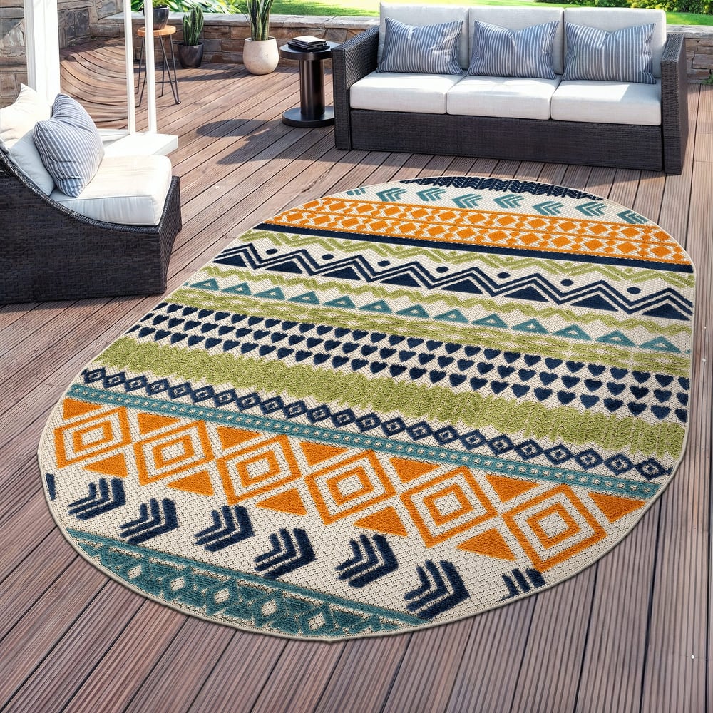 Ronda Contemporary Bohemian Indoor/Outdoor Area Rug
