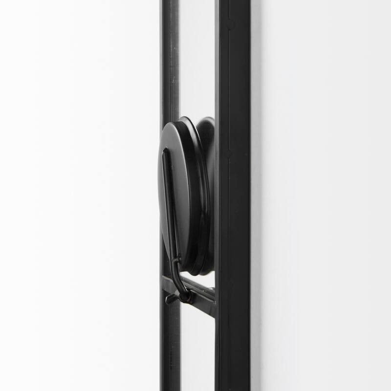 Evianna 7L x 7W x 25H Mirrored W/Black Metal Frame Wall Candle Holder - 7.2L x 6.5W x 25.2H
