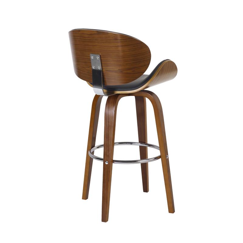 Porthos Home Hadyn Bar Stool, PU Leather, Sturdy Beechwood Legs