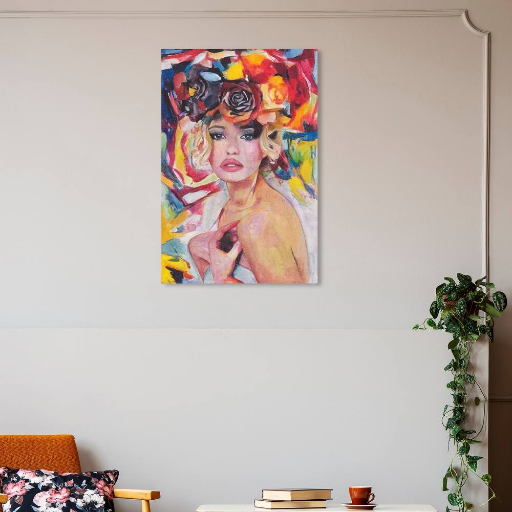Wynwood Studio Fashion and Glam Gorgeous Woman II Yellow and Modern & Contemporary Wall Art Canvas Print