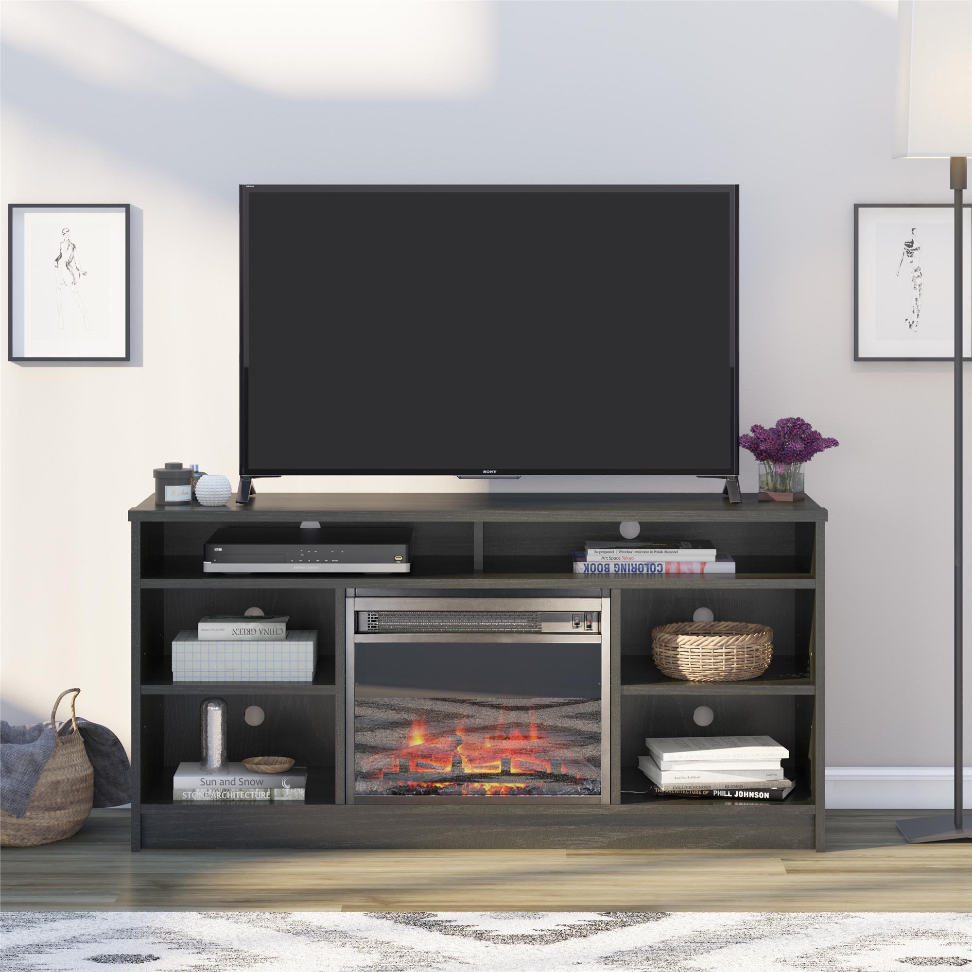 Ameriwood home carson tv stand with fireplace cheap