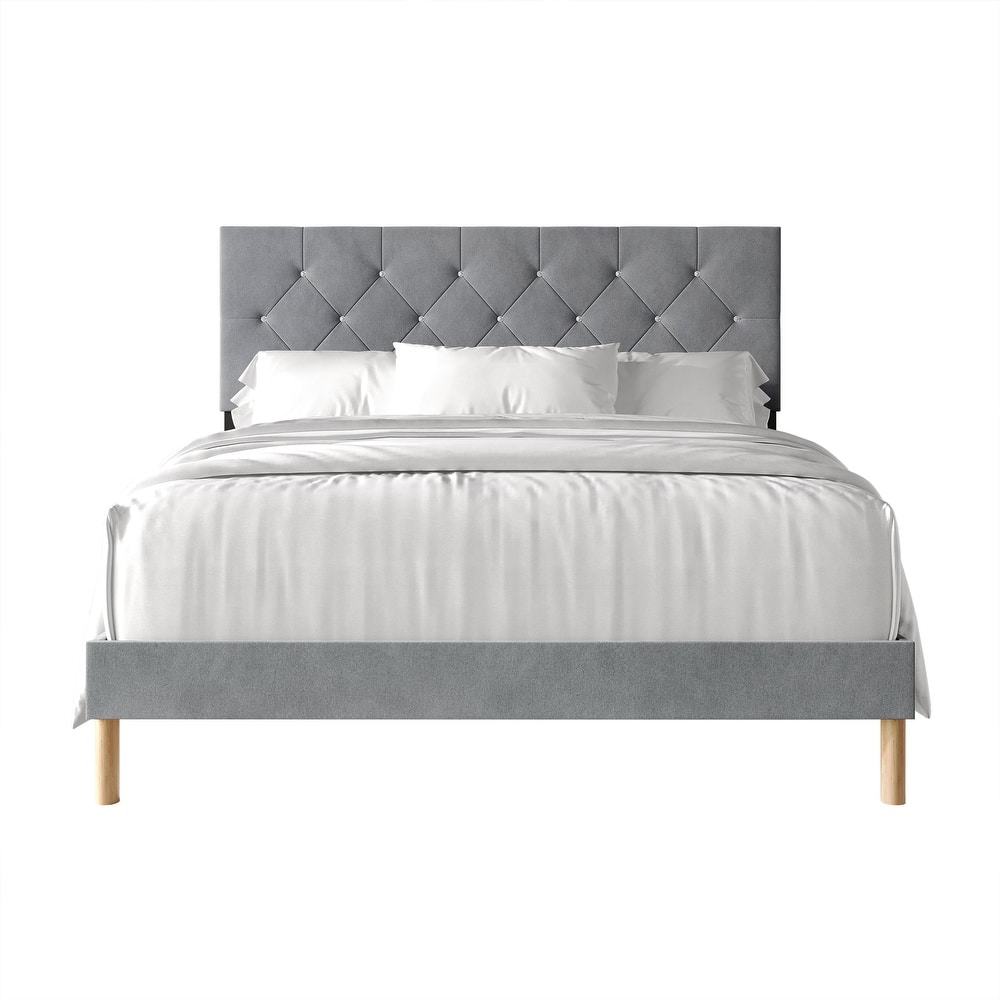 CraftPorch Elegant Velvet Upholstered Bed