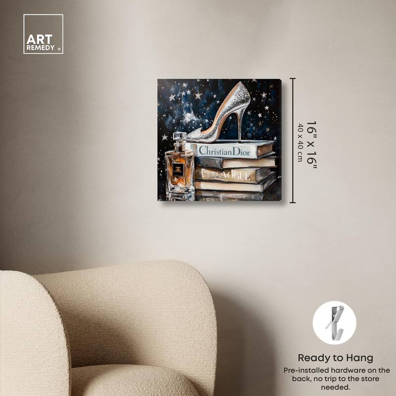 Sparkling Stars Heel Canvas by Art Remedy, Gallery Wrapped