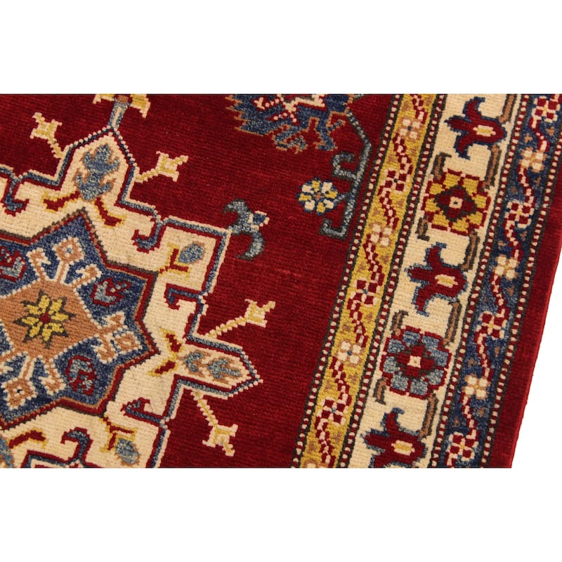 Rustic Kazak Randy Red/Natural Wool Runner - 2'8'' x 9'9''