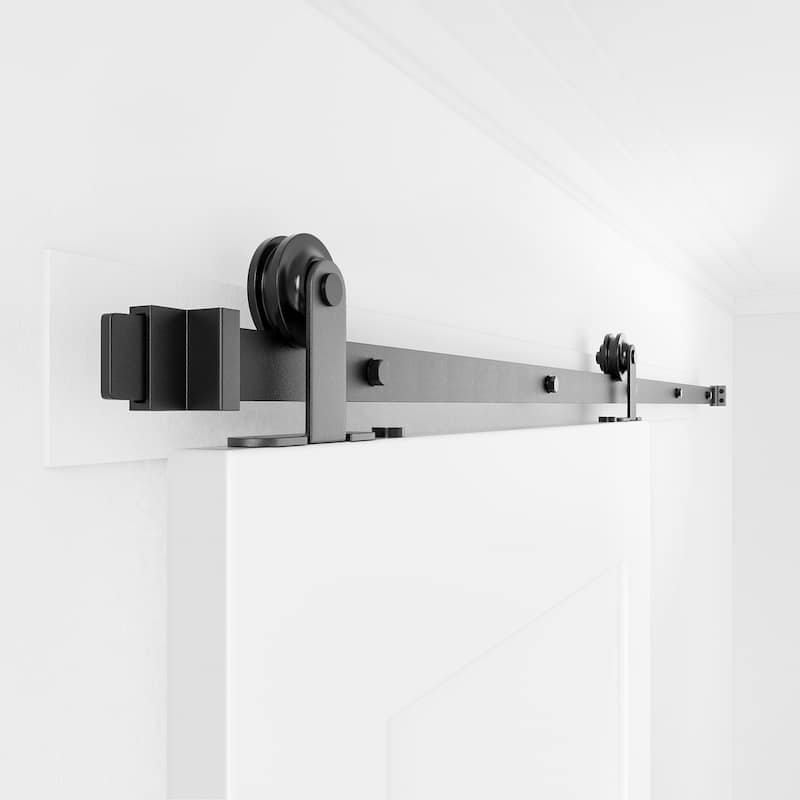WINSOON 5-12 FT Sliding Barn Door Hardware for Single Door Antique Top Mount
