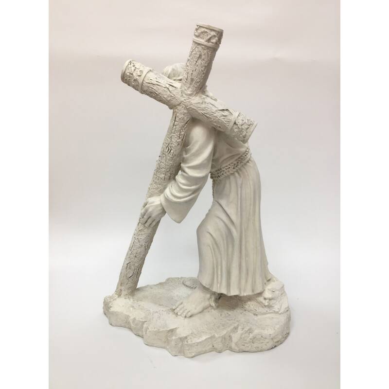 28" Jesus Crucifixion Carved Outdoor Statue