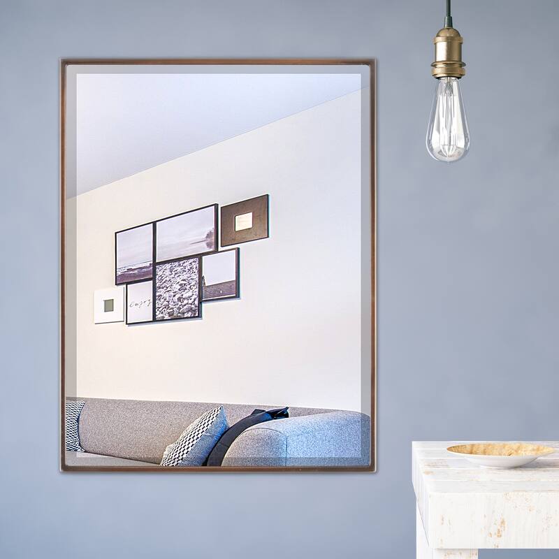Livingston Framed Rectangle Mirror - Rubbed Bronze - Rubbed Bronze