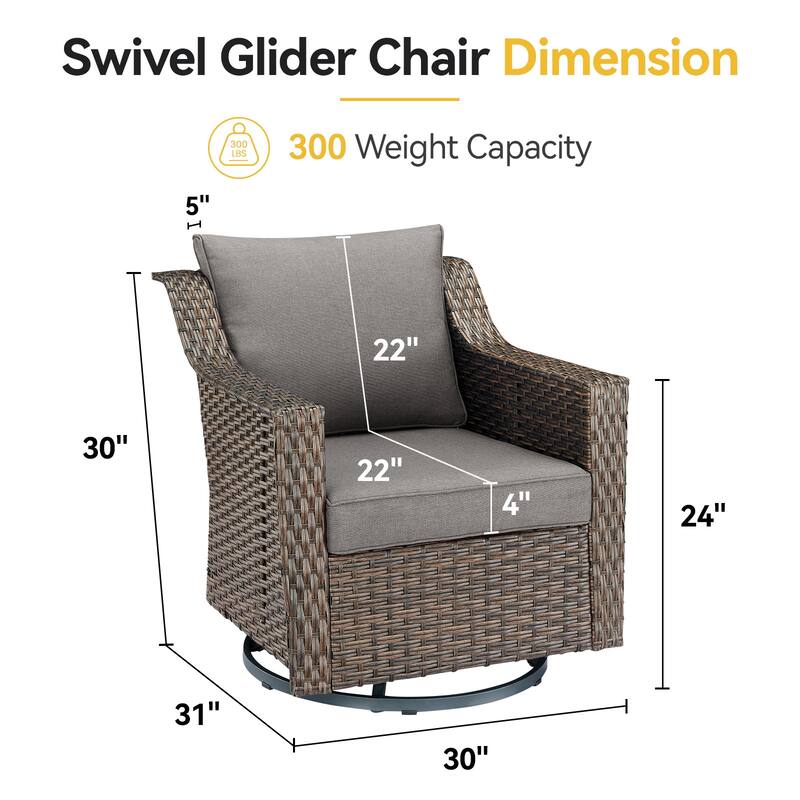 Wicker Outdoor Swivel Rocker Patio Chairs