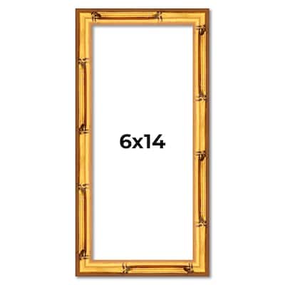6x14 Frame Gold Bamboo Picture Frame Modern Photo Frame Includes UV Acrylic Shatter Guard Front Acid Free Foam Backing Board