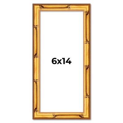 6x14 Frame Gold Bamboo Solid Wood Picture Frame | 1 Inch Moulding