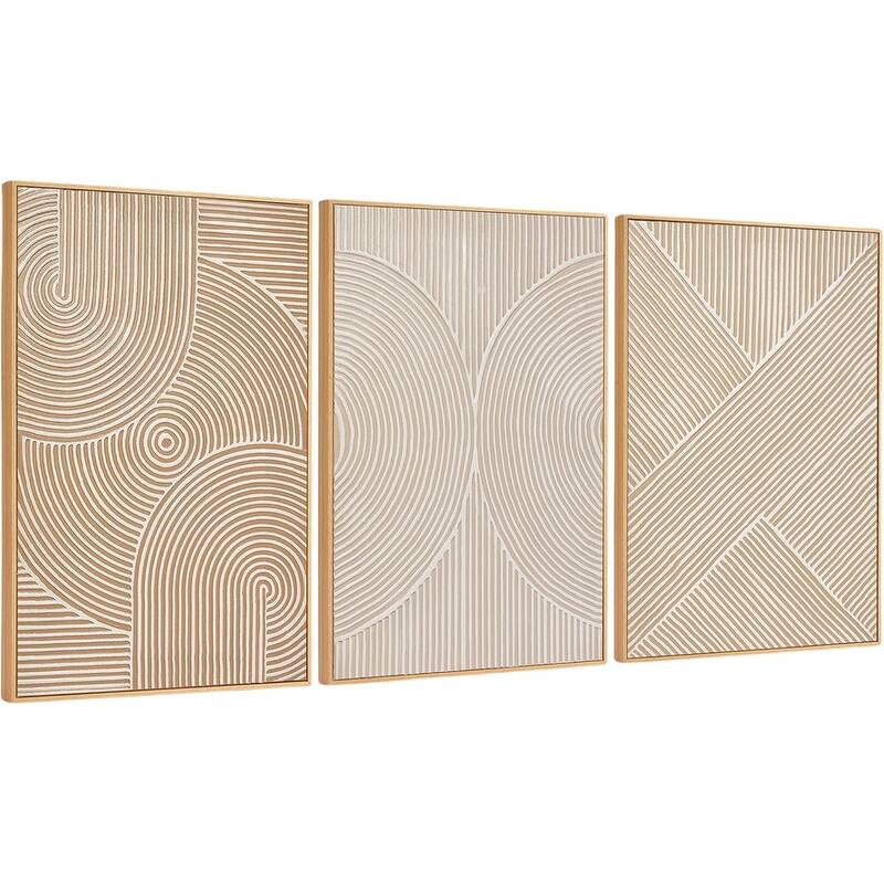 Painted Framed Wall Decor Geometric Artwork Canvas Paintings