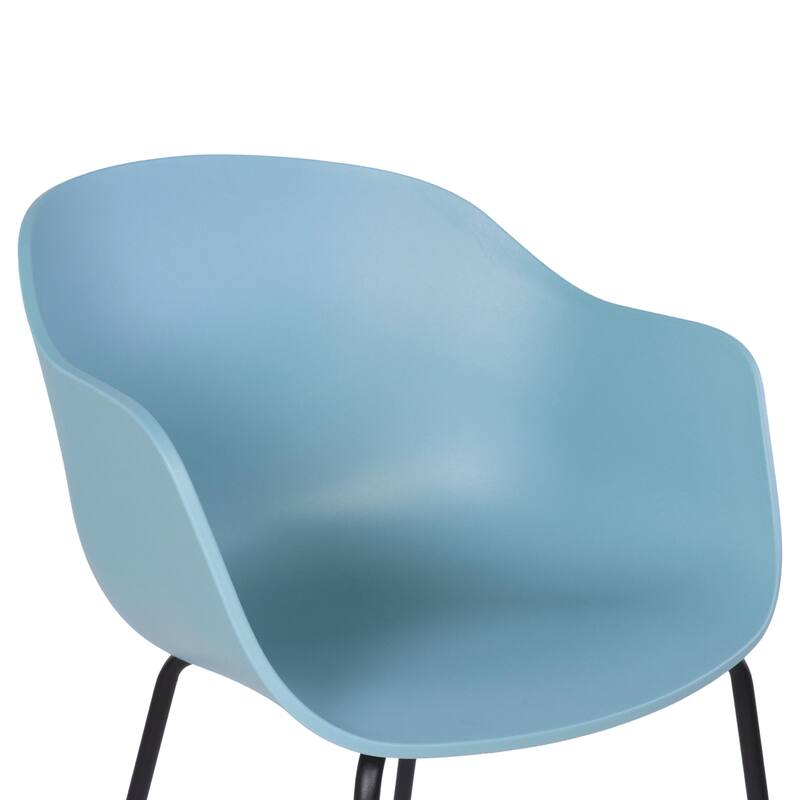 Furnish Theory Curve-K ML Indoor/Outdoor Dining Armchairs Arm Chairs w Polypropylene Shell & Powder-Coated Steel Legs (Set of 2)