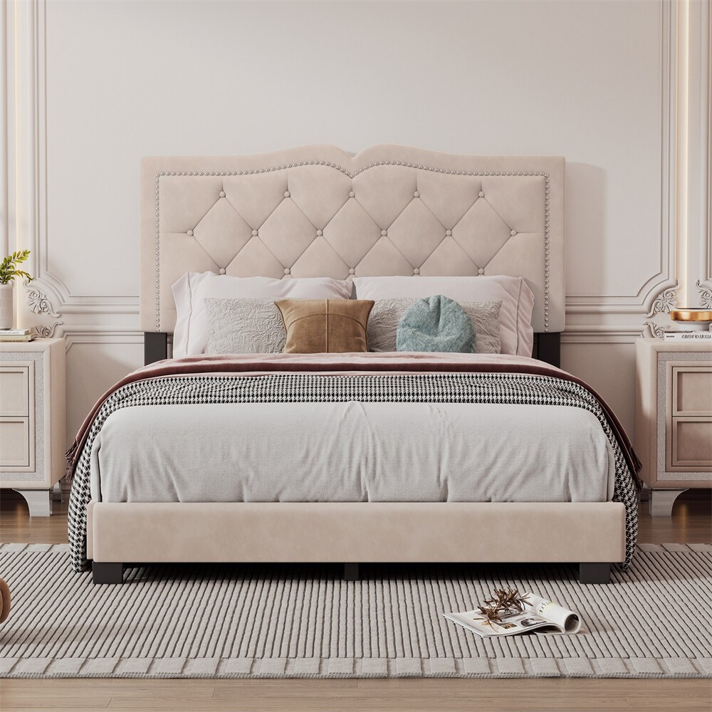 Bourgeois tufted upholstered standard bed discount