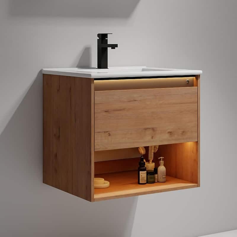 Blossom Bergen Wall Mounted Floating Bathroom Vanity with Sink