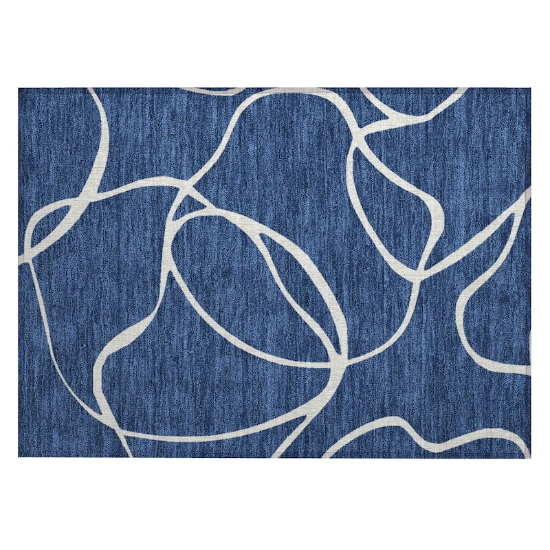 Machine Washable Indoor/ Outdoor Abstract Modern Chantille Rug