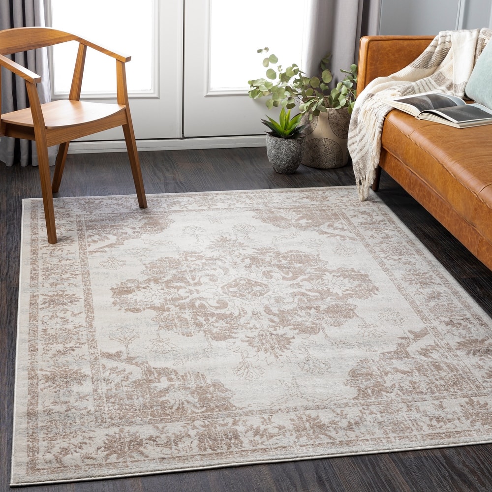 Livabliss Clairee Distressed Medallion Area Rug