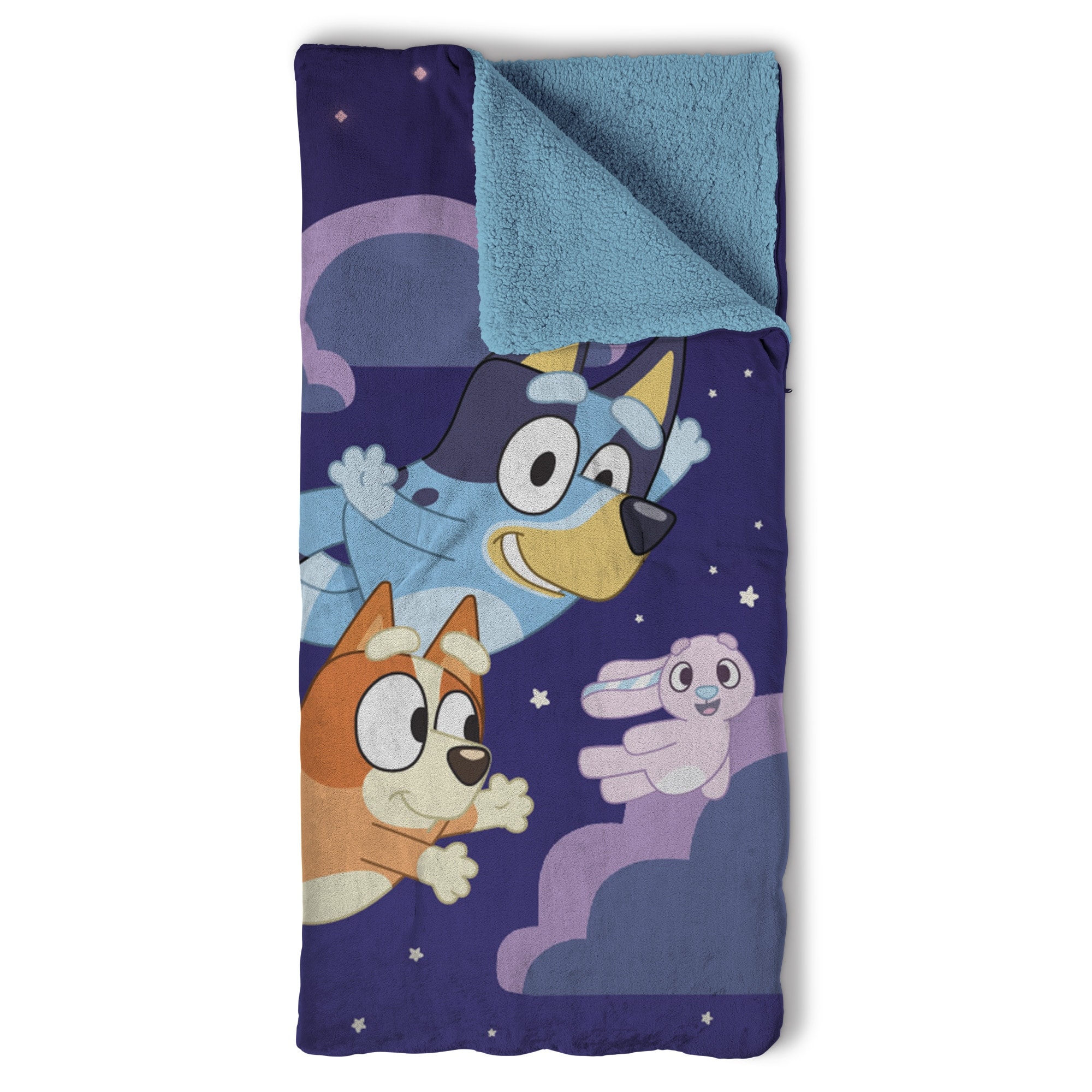 Bluey Slumber Pups Silk Touch Sherpa Slumber Bag 27×56 Inches