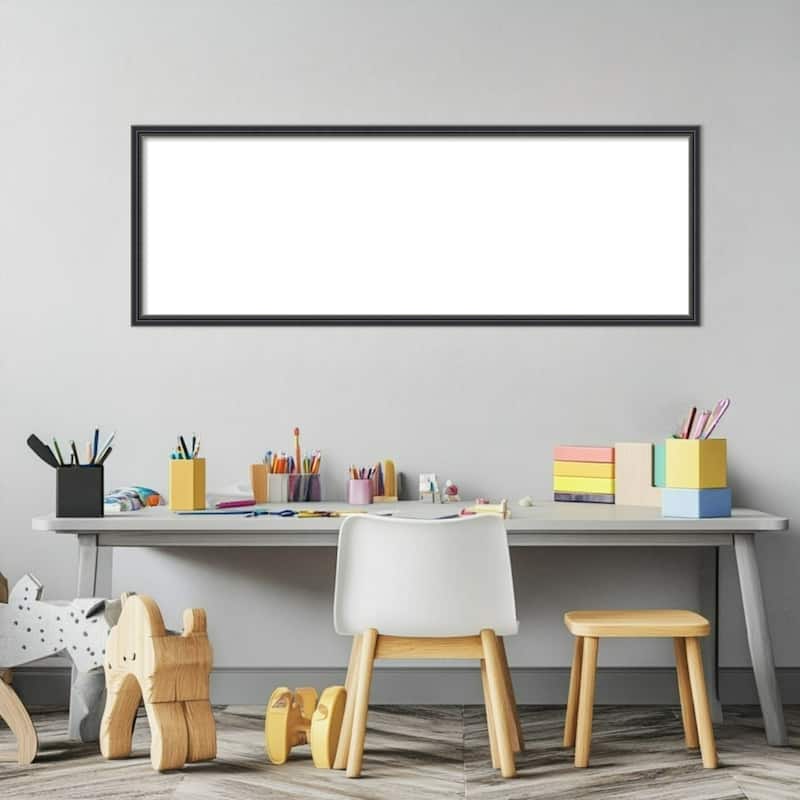 Amanti Art Stylish Black Narrow Framed Dry Erase Magnetic Board