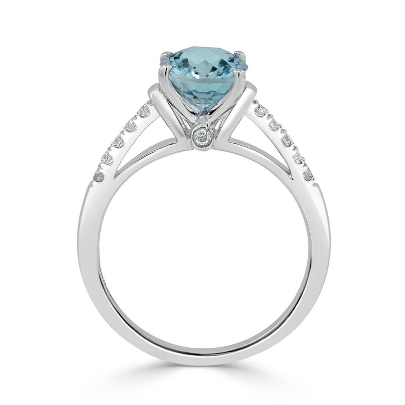 Auriya 2ct Fancy Oval Swiss Blue Topaz and Diamond Engagement Ring 1/6ctw 14k Gold