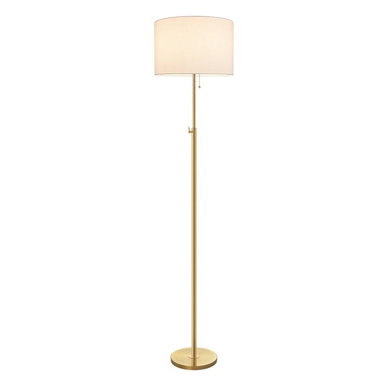 KAWOTI 65inch Modern Adjustable Standard Floor Lamp with White Drum Shade