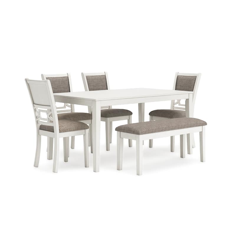 Signature Design by Ashley Erinberg White/Gray Dining Table Set (Set of 6)