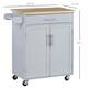 HOMCOM Kitchen Island Cart Rolling Trolley Cart with Drawer, Storage Cabinet & Towel Rack