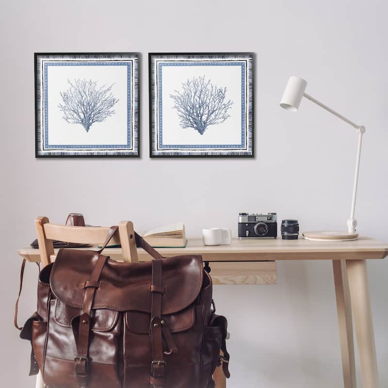 Stupell Maritime Coral Tendrils Framed Giclee Art Design By Lanie Loreth (Set of 2)