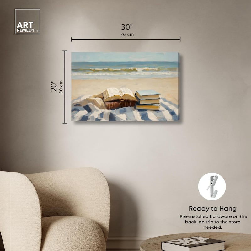 Beach Reading Canvas by Art Remedy, Gallery Wrapped