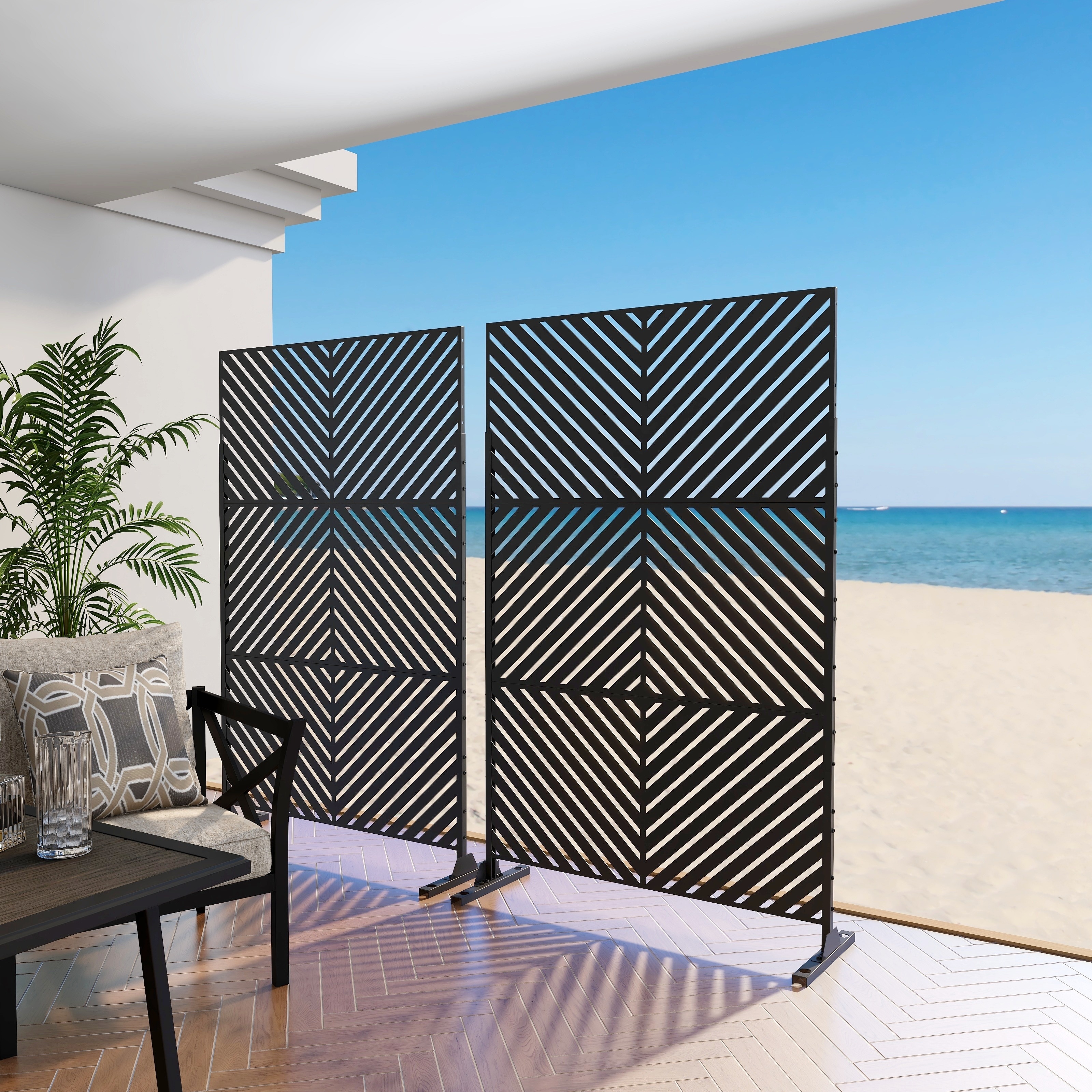 Deck For Outdoor Privacy Partitions  : FENCY Metal Privacy