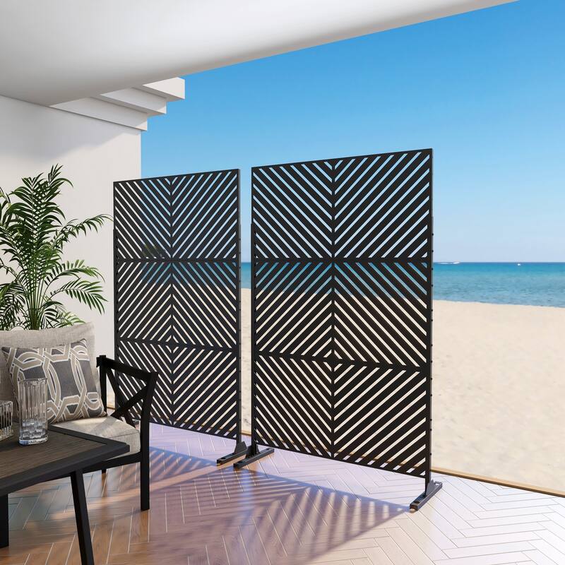 Outdoor Privacy Screen with Stand (Set of 2)