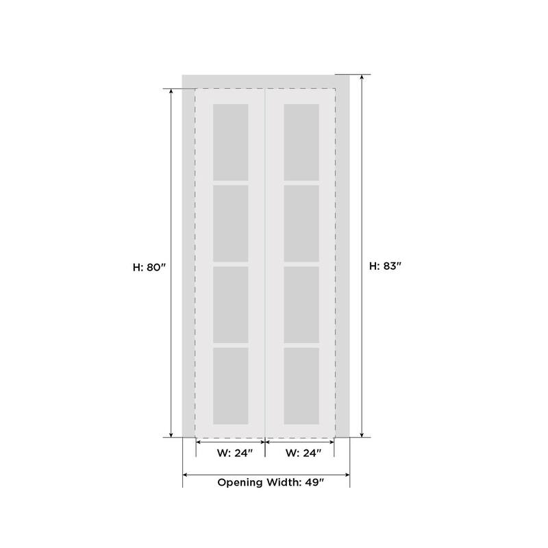SartoDoors Lucia 2555 | Closet Door Bi-fold Door | Solid Wood w/ Glass | Hardware Set | 18x80, Matte Black Bedroom Door