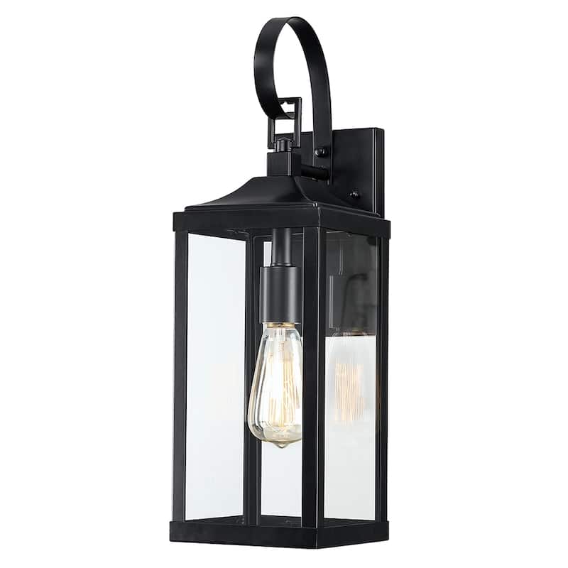 19.3"H 1-Light Medium Outdoor Bronze Exterior Wall Lantern Sconce Light - W6" x E7.2" x H19.3" - 19.3''H