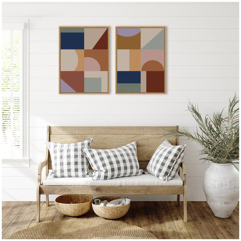 Kate and Laurel Modern Bohemian Pattern 2 Piece Framed Canvas Wall Art Set by The Creative Bunch Studio