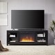 preview thumbnail 12 of 56, Quincy TV Stand with Fireplace Insert 68" - Black Grain with Crystal Insert