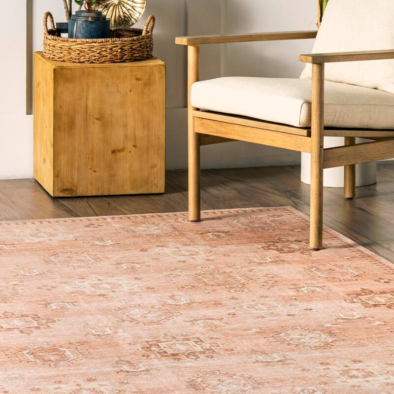 Nuloom Krystin SpinClean Distressed Machine Washable Area Rug