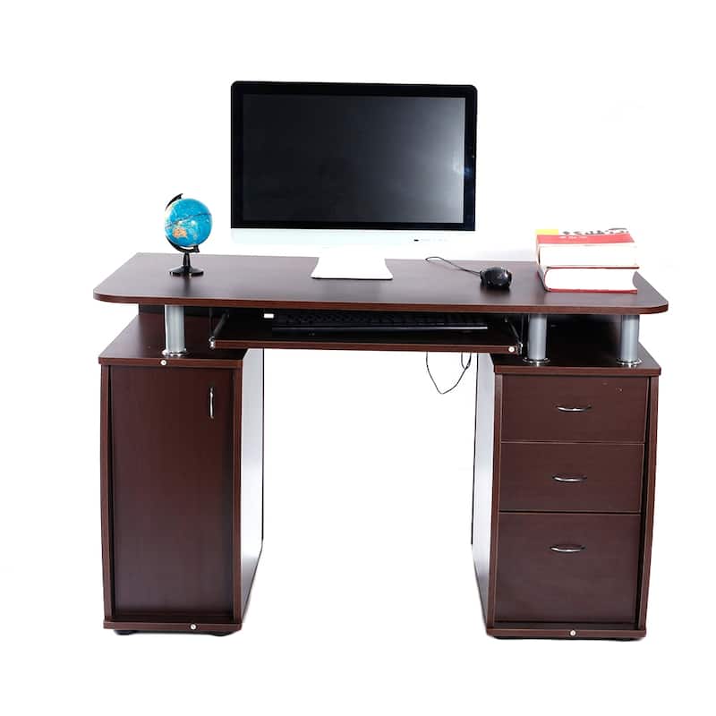 Porch & Den Shadywood Black 1-door 3-drawer Computer Desk