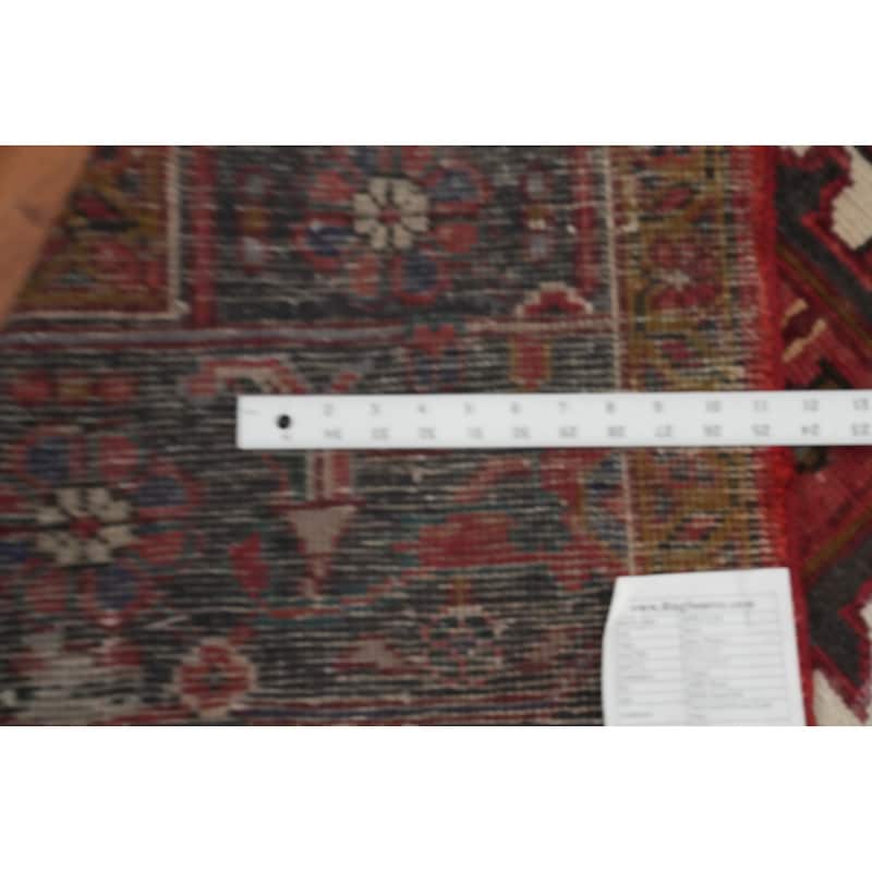 Hand Knotted Oriental 100% Wool Carpet Traditional Medallion Red Heriz Area Rug - 11' 7'' X 8' 11''