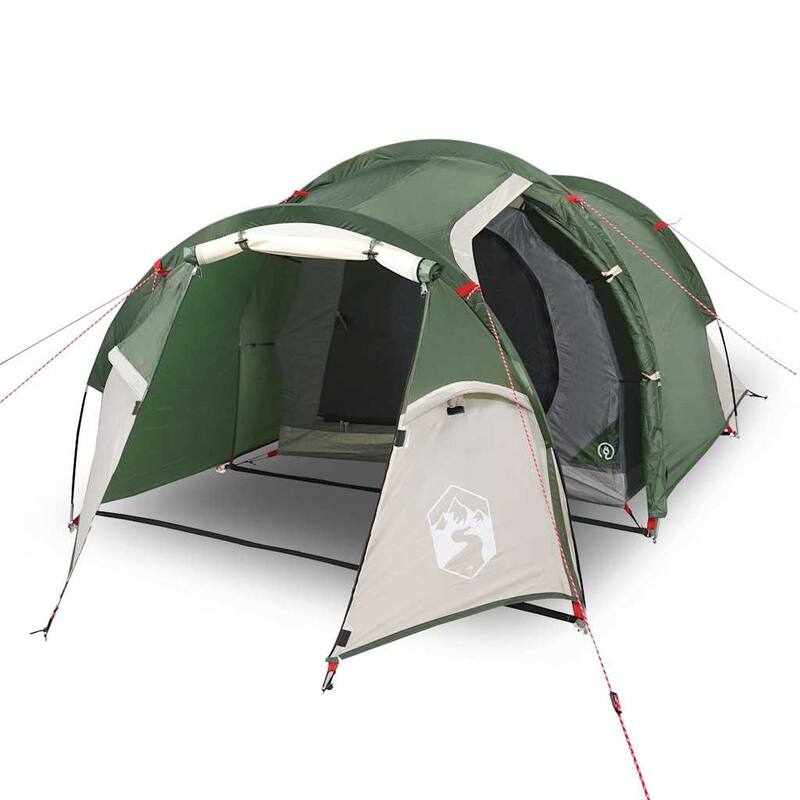 vidaXL Camping Tent Tunnel 3-Person Green Waterproof - 78.7 x 65.4 x 42.5
