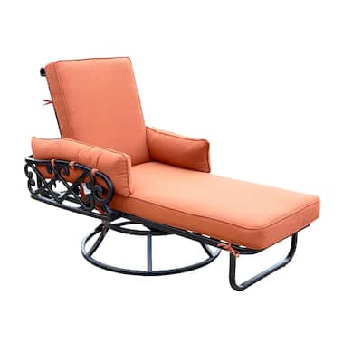 Chillounger Patio Motion Swivel Chaise Lounge with Cushion - N/A