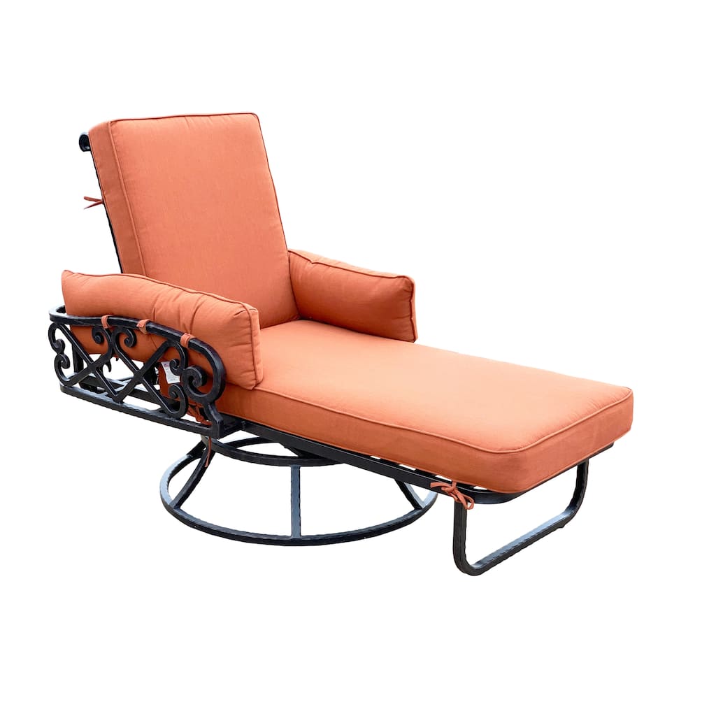 Chillounger Patio Motion Swivel Chaise Lounge with Cushion - N/A