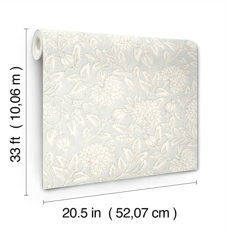 Chesapeake Vadouvan Light Blue Jacobean Trail Wallpaper