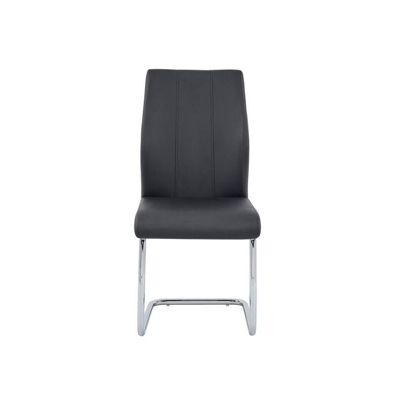 Best Master Furniture Upholstered Contemporary Faux Leather Side Chairs (Set of 2)