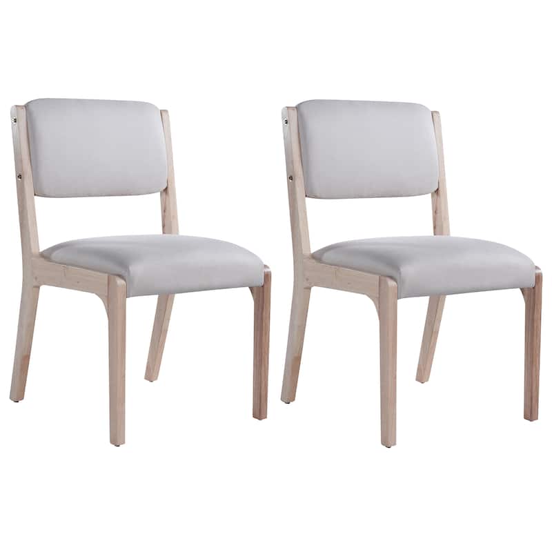 Wooden Dining Chairs Set of 2, Modern Fabric Upholstered Kitchen Side Chairs, Farmhouse Dining Room Accent Chair