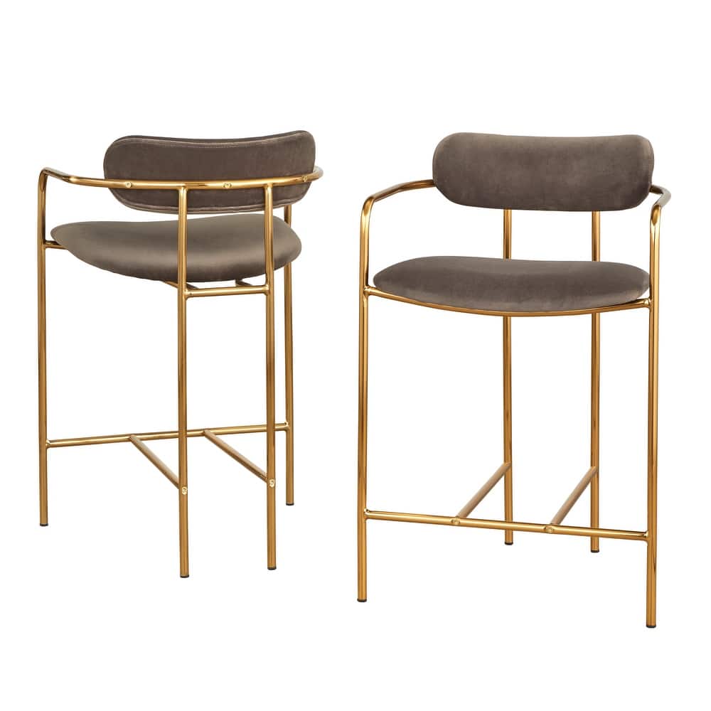 Simple Living Retro Velvet Counter Stools (Set of 2)
